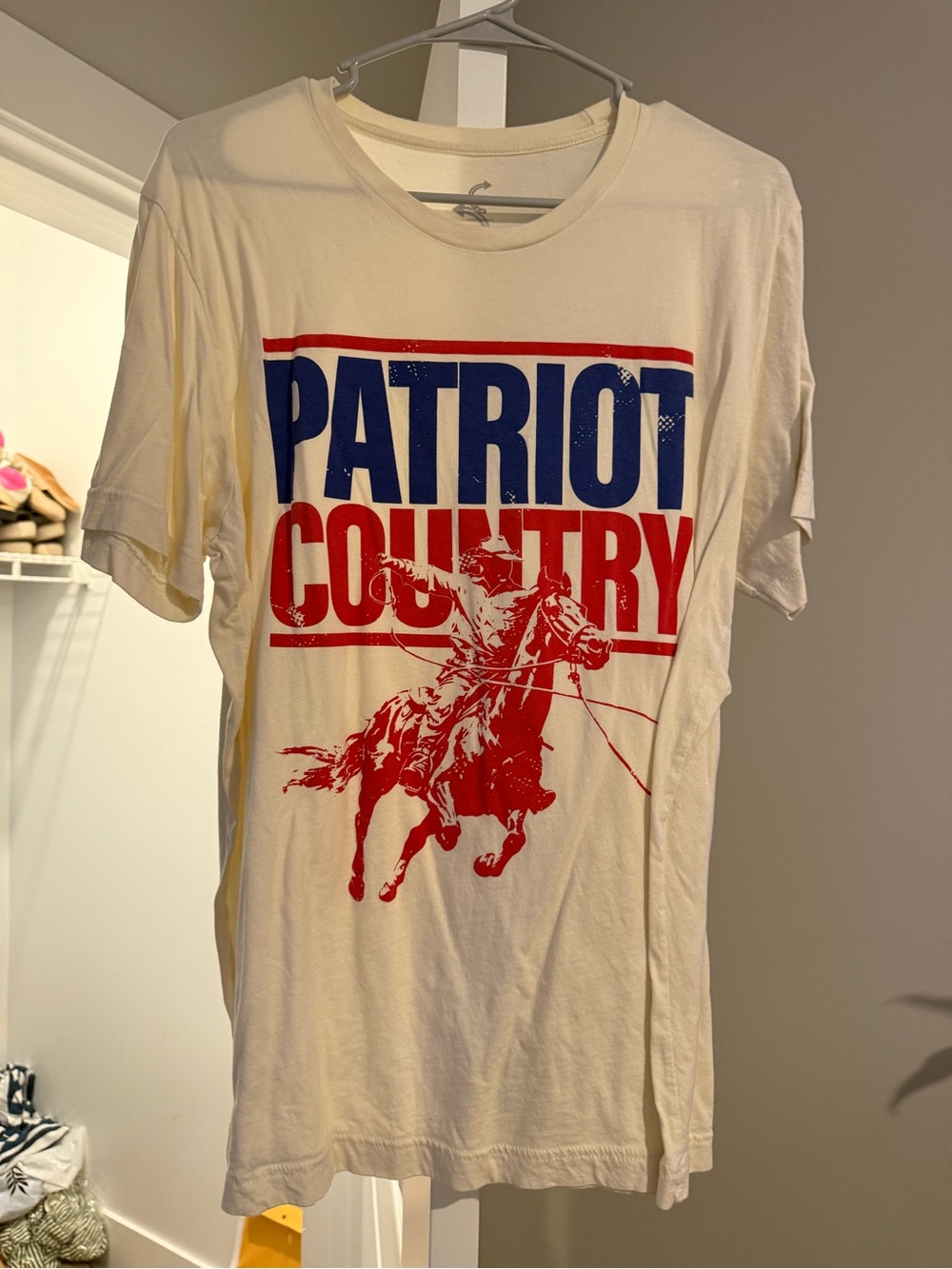 Patriot Country Graphic Tee - Cream/Red/Blue